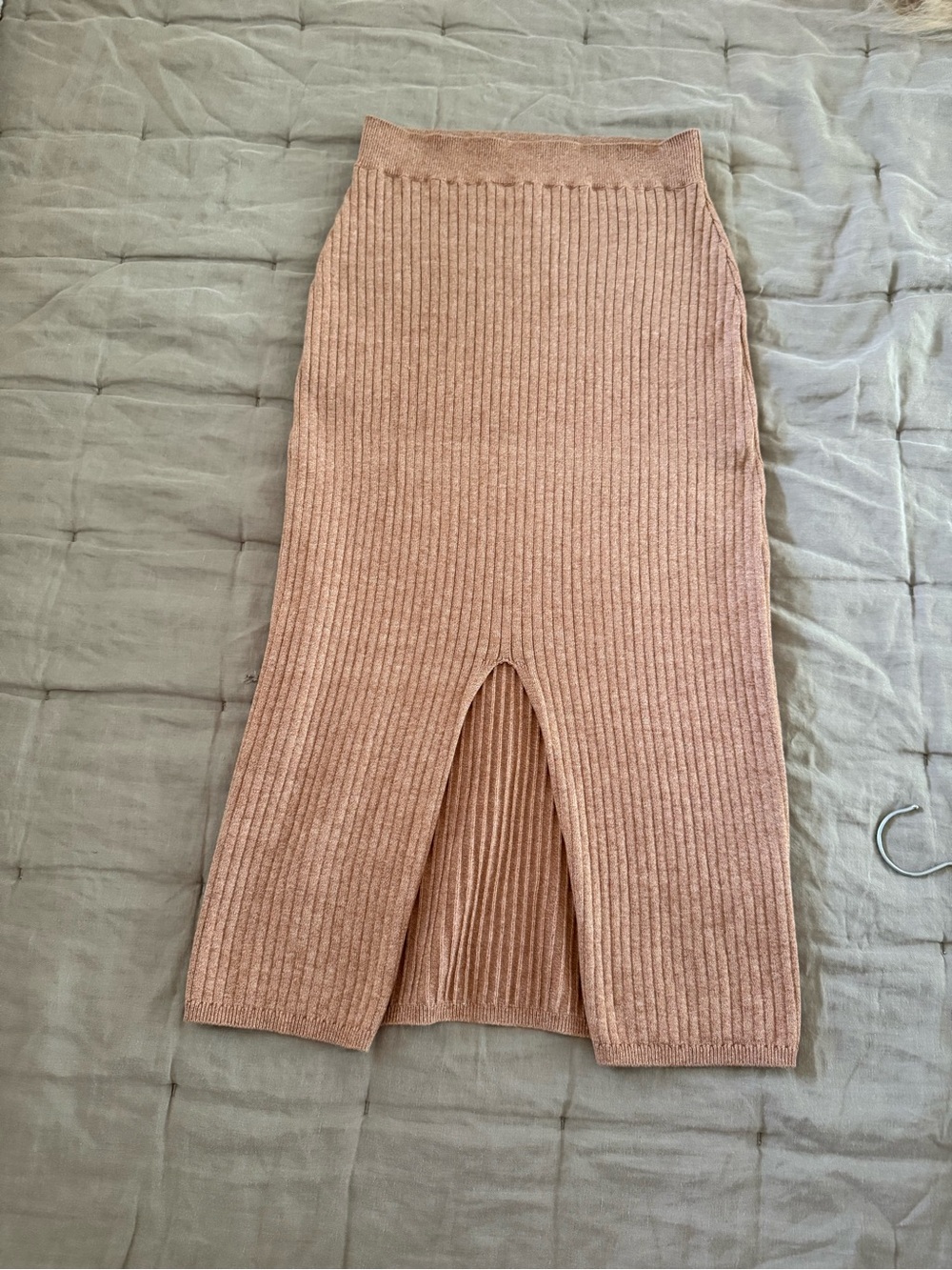 Free People Ribbed Midi Skirt with slit
